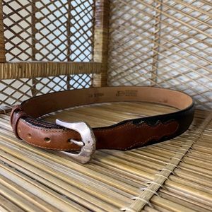 Justin top grain cowhide black & brown belt